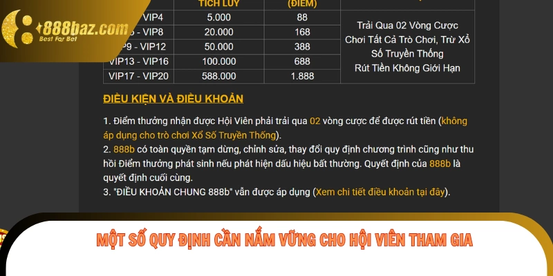 Một số quy định cần nắm vững cho hội viên tham gia