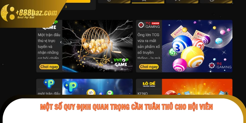 Một số quy định quan trọng cần tuân thủ cho hội viên