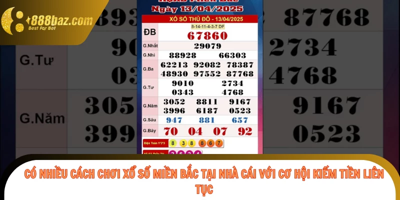 Có nhiều cách chơi xổ số miền Bắc tại nhà cái với cơ hội kiếm tiền liên tục