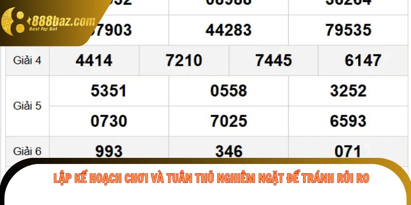 Lập kế hoạch chơi và tuân thủ nghiêm ngặt để tránh rủi ro
