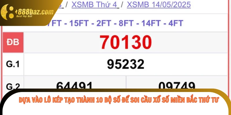 Dựa vào lô kép tạo thành 10 bộ số để soi cầu xổ số miền Bắc thứ tư