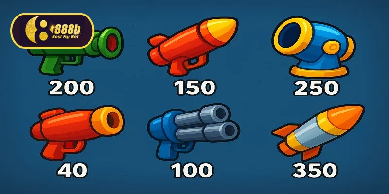 Hệ thống vũ khí trong game cá Rồng đa dạng